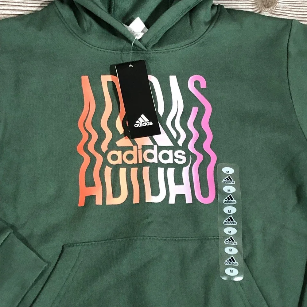NWT Adidas boys Game On Graphic Hoodie pullover Sweatshirt size Medium 10/12 - Picture 7 of 7